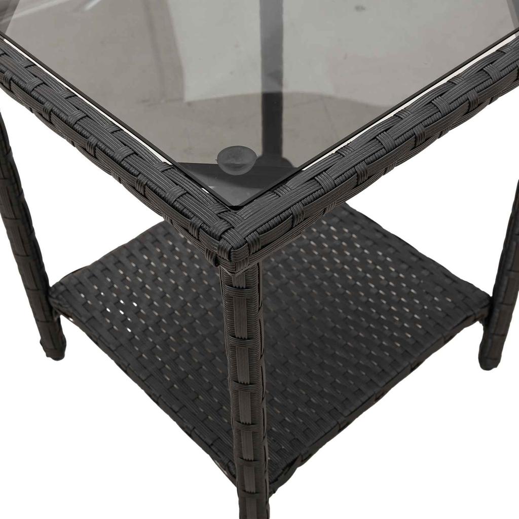 Garden Sofa Set with Cushions 2 pcs Black and Turquoise Poly Rattan