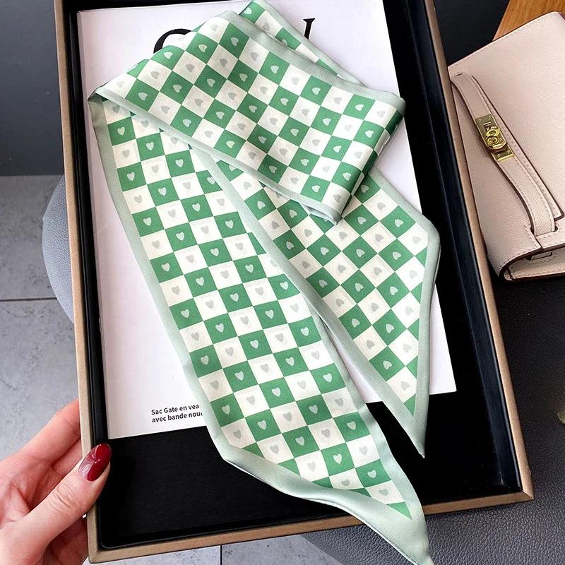 Fashion Print Hair Ribbon Scarf Women Neck Tie Bag Scarfs Satin Silk Skinny Headscarves Ladies Foulard Floral Bands 2026 New
