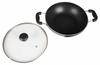 Trifri Kadai Set with Cover Aluminium Cookware Lightweight Non,stick Indian Wok Cooking