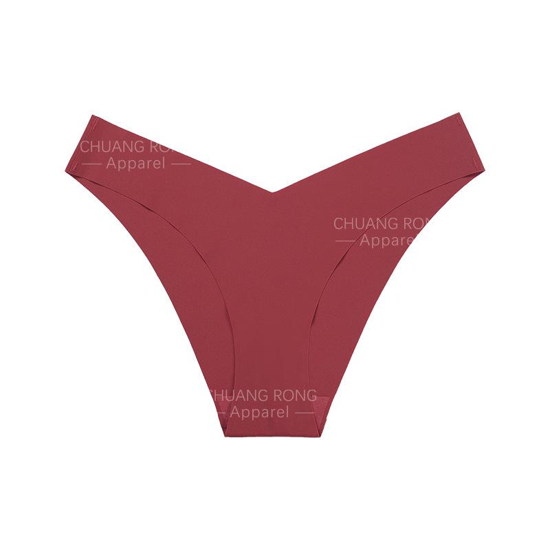 

Antibacterial panties women s sexy pure cotton crotch breathable one-piece non-marking ice silk low-rise adult fitness briefs S красный