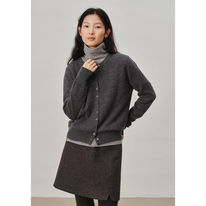 WHIteALLUSION Relaxed Fit Wool & Cashmere Cardigan L