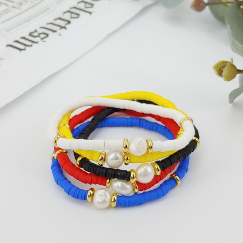 LALA Perlenarmband (5er-Set) - BLAU