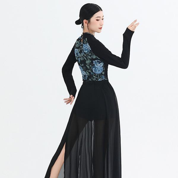 Women's Chinese Fan Dance Costume: Retro Qipao Style with Classical Jazz Influence