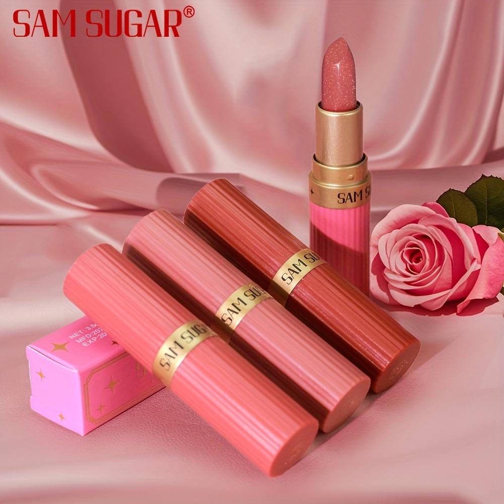Glitter Shimmer Lipstick, Waterproof Long-Lasting Shine, Non-Stick Formula, Bright Red Tint  Cream Texture, Moisturizing Lip Balm