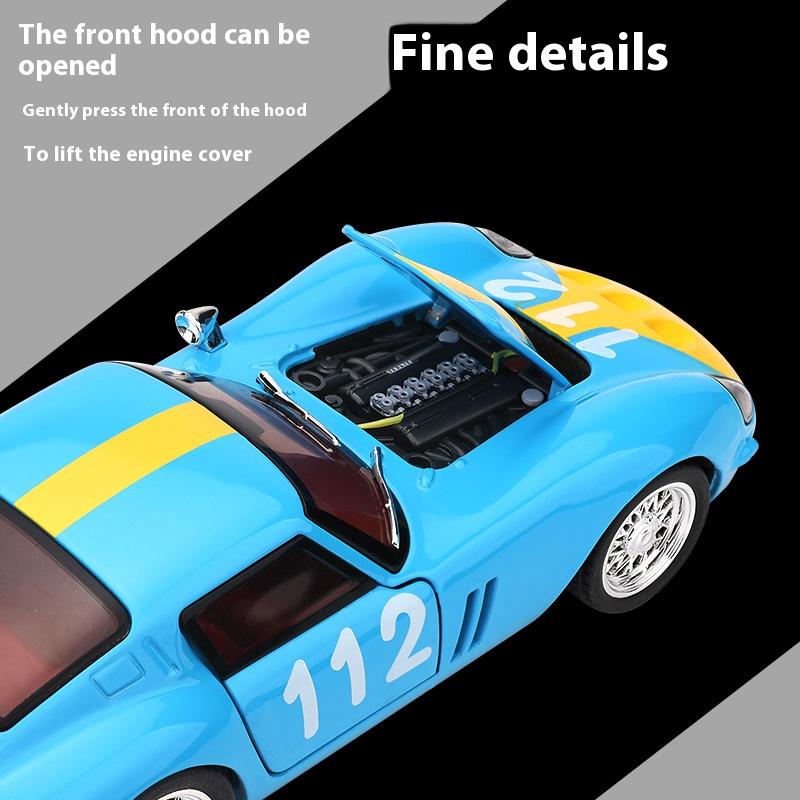 Simulated 1/32 Ferrari Track Version 250-GTO Car Model, Alloy Die-cast, Sound and Light, Children's Toy Car, Birthday Gift