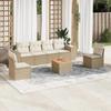 VidaXL Garden Lounge Set with Cushions 7 Pcs, Patio Sofas, Furniture Set, Outdoor Terrace Furniture, Beige 3225393