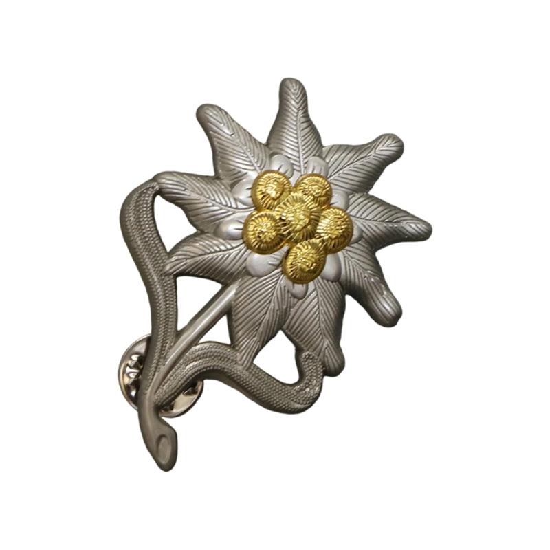 Odznaka 2w II Edelweiss Armii Niemieckiej Pin do Klapy Górskich Wojsk Niemieckich Broszka Edelweiss Ozdobna Odznaka dla Kobiet Mężczyzn
