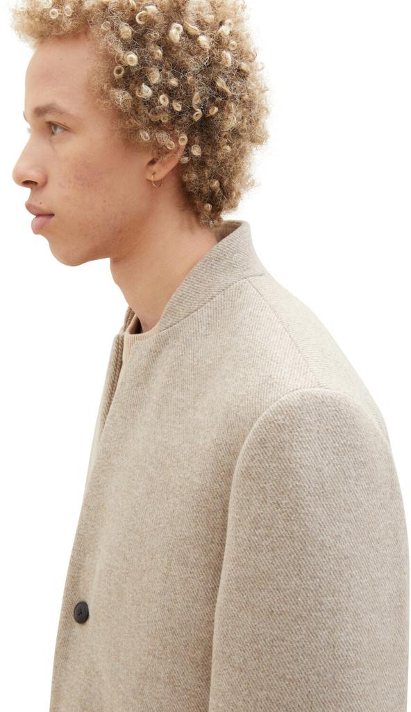 Winter Jacket Tom Tailor Denim Coat with Stand-up Collar (1037399) Sand with White Twill Structure