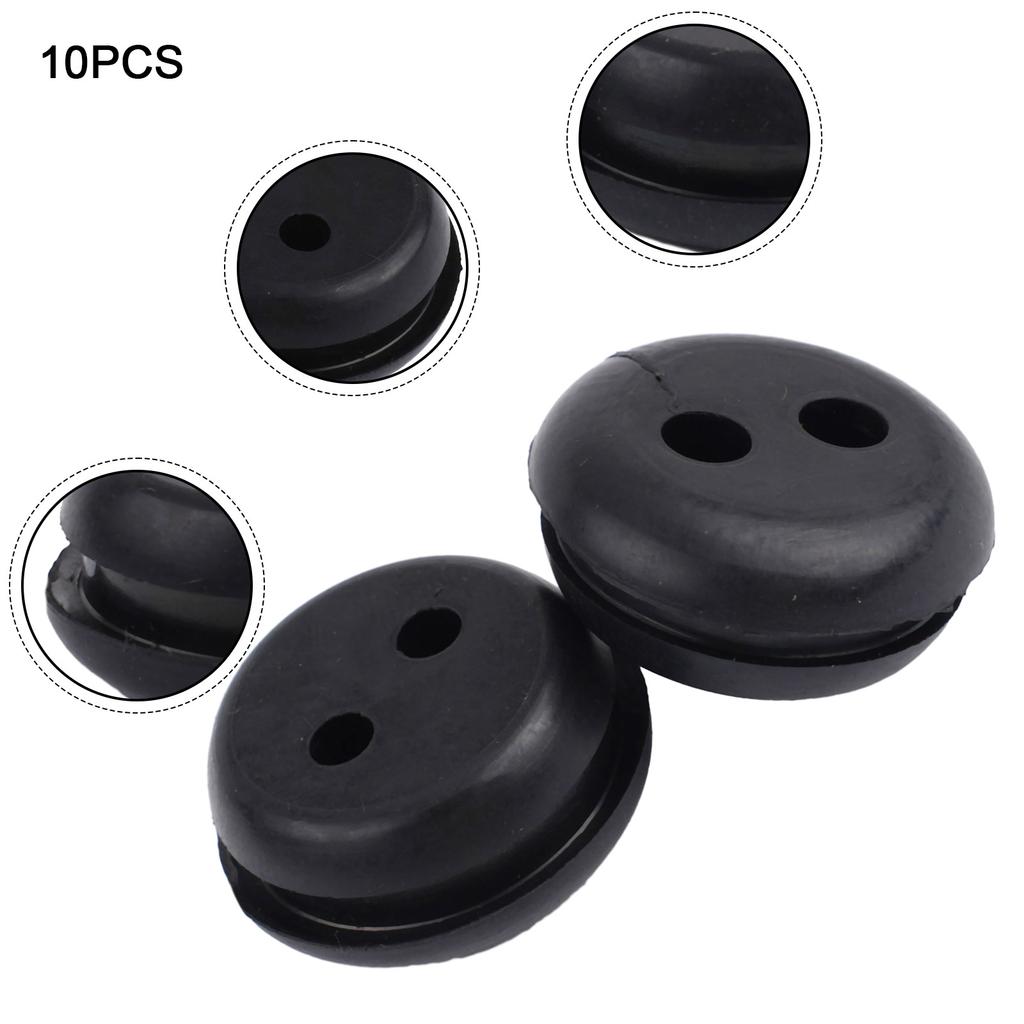 Set of 5 Rubber Fuel Tank Line Grommets with 2 Holes for Lawn Mower Trimmer Replacement Compatible with Multiple 2 Hole Models
