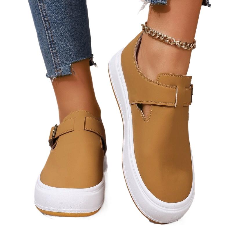 Fashion 2024 Shoes for Women Buckle Strap Women's Vulcanize Shoes Fashion Solid Ladies Casual Shoes Hot Sale Round Head Classic Sneakers