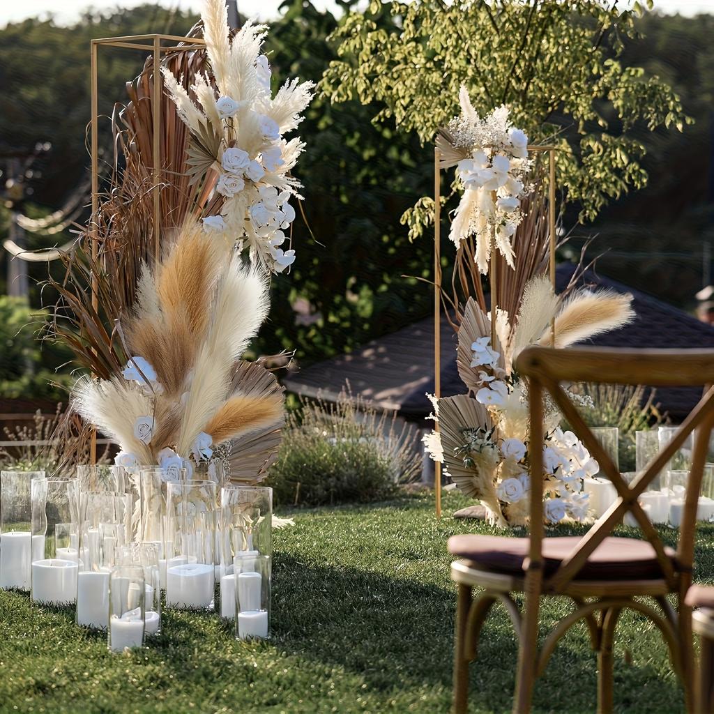 9Pcs Artificial Rattan Grass, Realistic Faux Reed Branches with Fluffy Texture, Boho Decorative Stems for Floor Vases & Home Decor