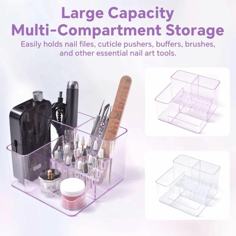 Large Capacity Nail Drill Storage Holder 21 Hole Makeup Storage Organizer For Home Use