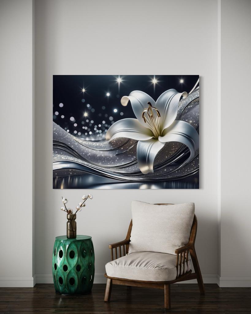 Canvas Print, Nature, Silver Flower