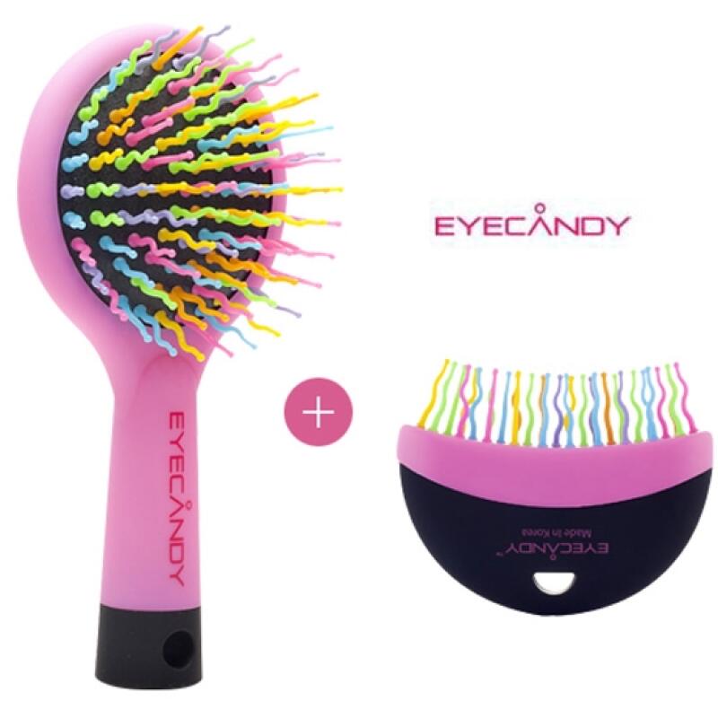 Rainbow Hairbrush Set (Medium + Crescent) Medium Chic Black, Half Moon