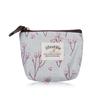 New Korean Style Mini Wallet Card Holder Floral Print Zipper Coin Purses Flower Canvas
