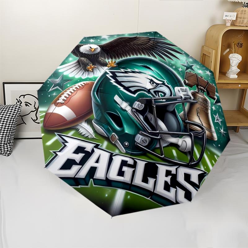 Rugby team logo Print Automatic Umbrella, 8 Rib Iron Frame, Plastic Handle, Suitable for Outdoor Travel &Daily , Ideal Gift