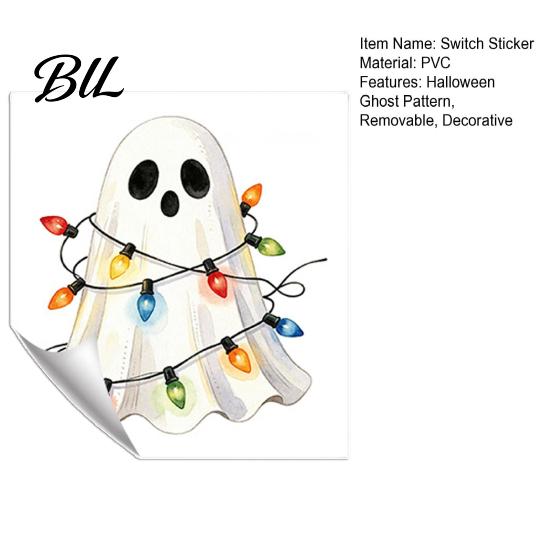 Removable Switch Stickers Halloween Ghost Decorative Sticker, Cartoon Fairy Lamp Decal for Light Switch, Wall Sticker Bedroom Living Room Home Office