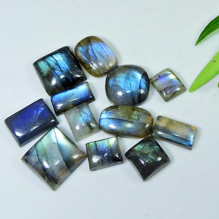 Rainbow Blue Labradorite Octagon Cabochon 10-14MM Loose Gemstone 12Pcs Lot LM-1129