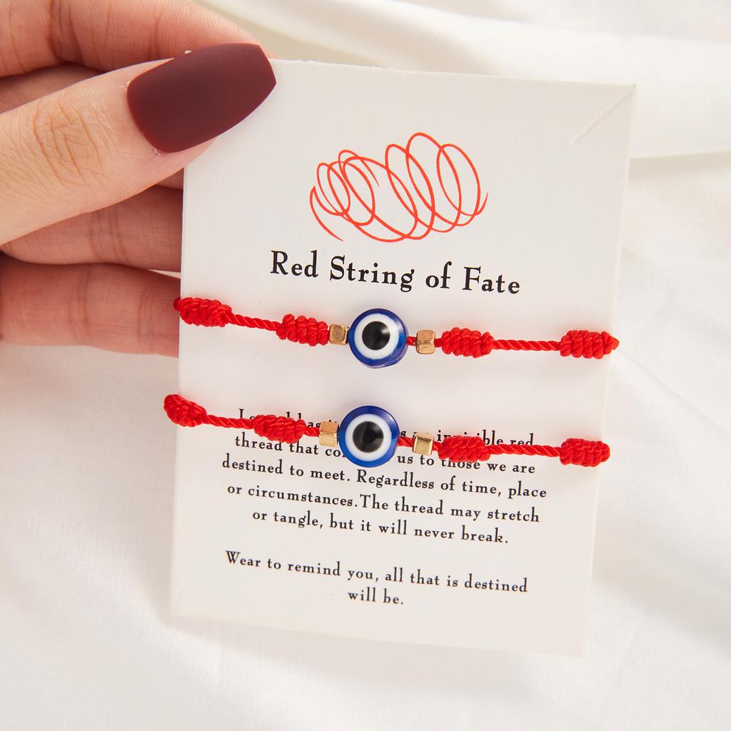 Handmade Braided Lucky 7 Knots Red String Bracelets For Women Men Turkish Blue Evil Eye Bracelet Friendship Couple Jewelry Gifts