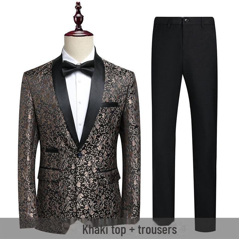 2024 Men's Korean Style High-End Jacquard Suits: Casual & Formal