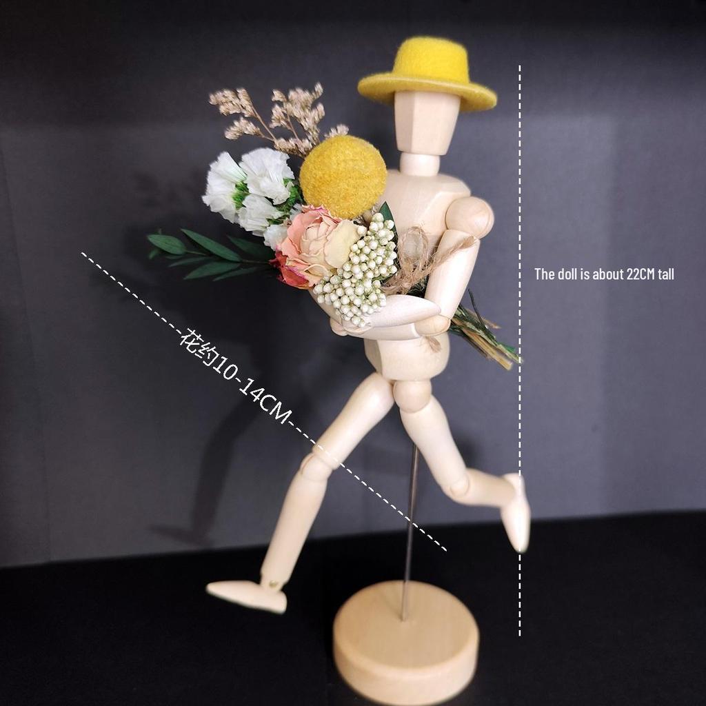 Jointed Wooden Puppet Doll: Handcrafted Human Body Ornament & Decompression Gadget.