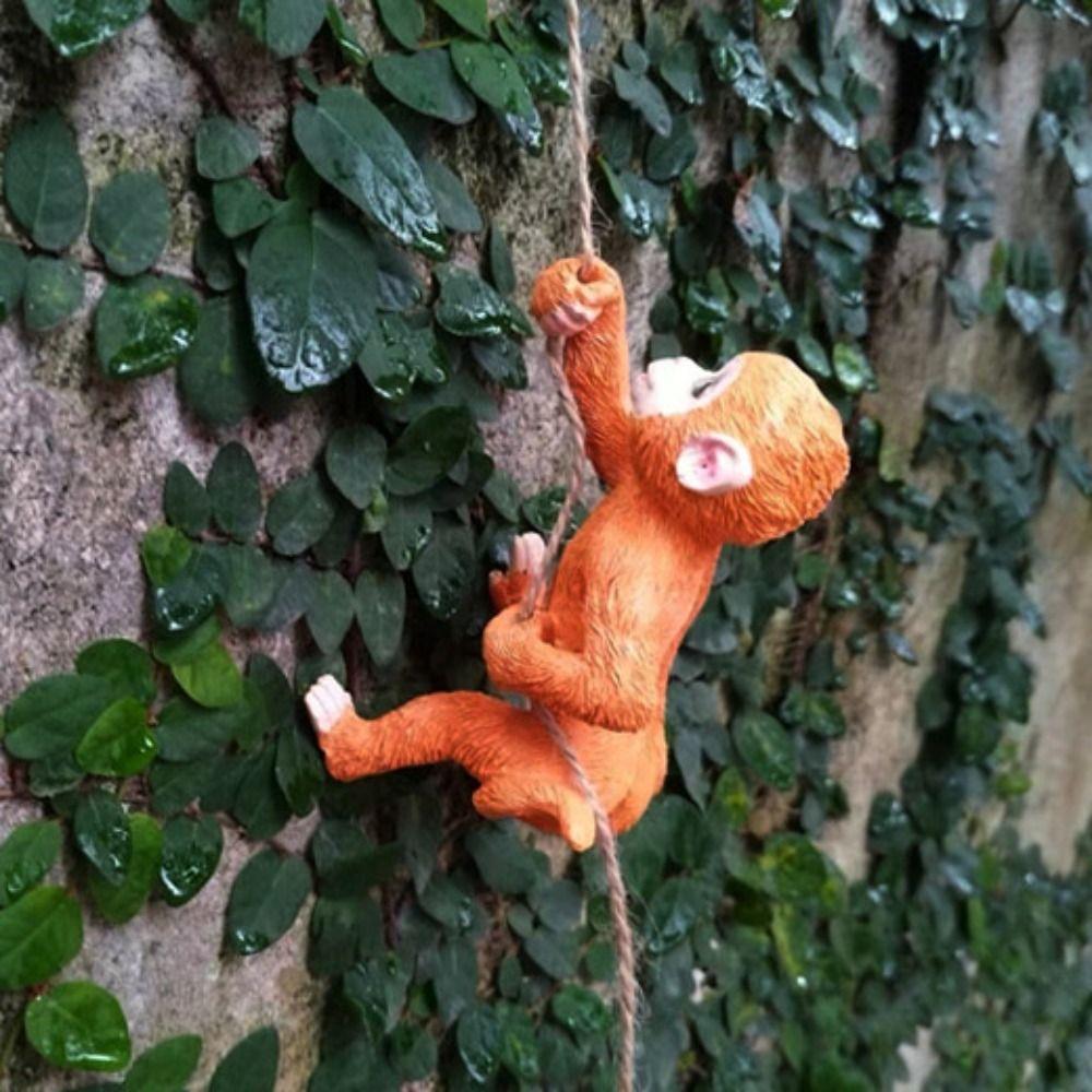 Ornaments Climbing Rope Squirrels Statue Resin Crafts Monkey Figurine  Home Decoration