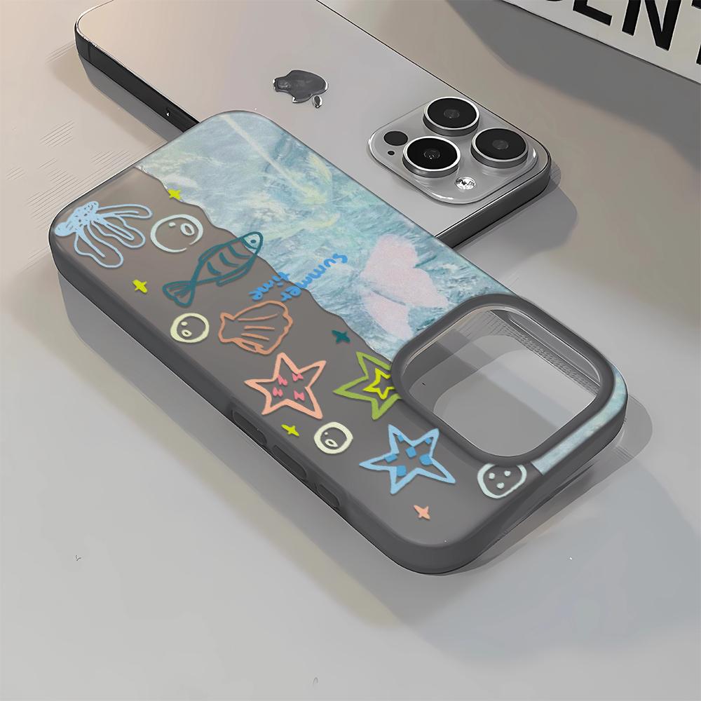 Seaside Fish Patterns Phone Case For IPhone 17 17 Air 16 15 Plus 15 14 13 12 11 Pro Max Anti-Drop Cover Fundas