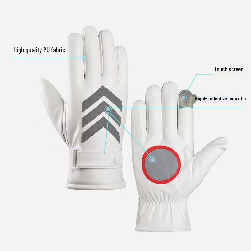 Mănuși de ciclism din piele ecologică rezistente la vânt pentru bărbați și femei - Călduroase, căptușite cu catifea, stil coreean pentru toamnă și iarnă