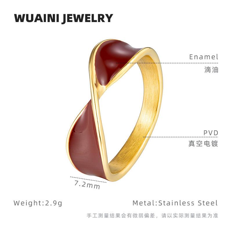 

Ankara Fashionable Red Drip Oil Butterfly Ring Made From Premium Titanium Steel Women For StyleA