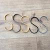 6 Color Metal Hook Brushed Decorative Hook S Hook Flat Clothes Hook Multifunctional Kitchen Wall Bedroom Clothing Wardrobe Hooks