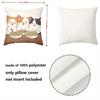 Cute Cat Pillow Covers With Food And Home Scenes Polyester Pillowcase, Sofa Decorative Cushion Cov Headboard Pillow