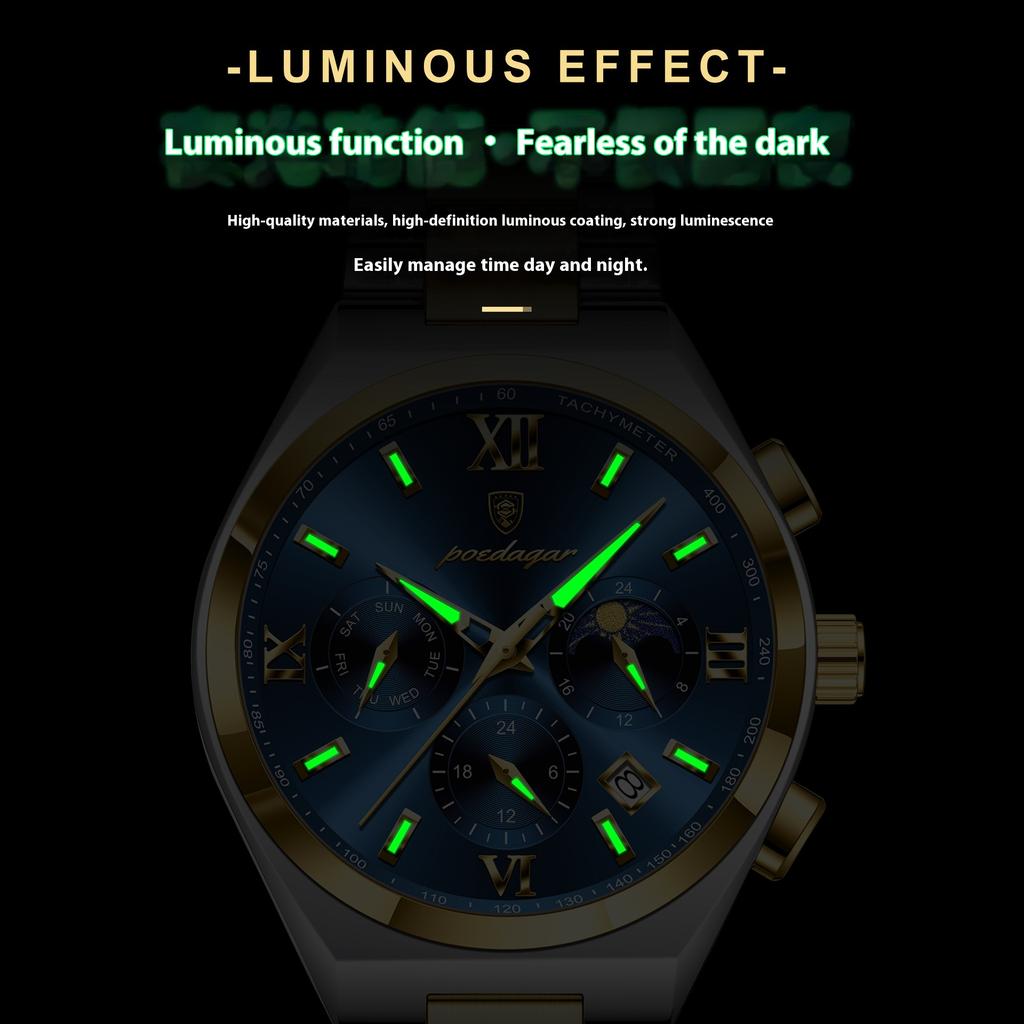 Top Brand New Chronograph  Fashion Watch Luminous Waterproof Men's Wrist Watch