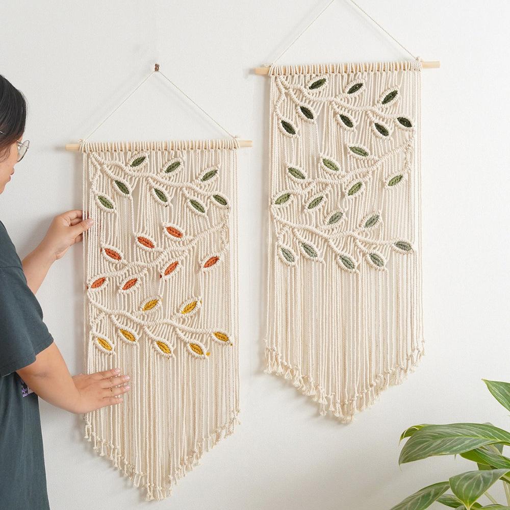 Woven Macrame Tapestry Room Decor Boho Home and Decoration for Bedroom Livingroom Wall Art Aesthetics Decorating Items