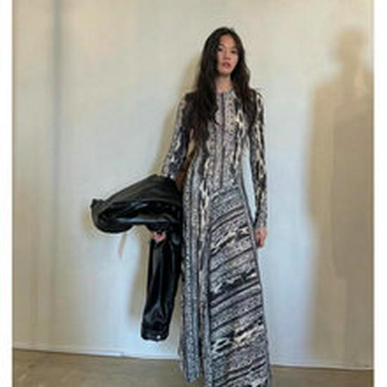 Elegant Dark Brown Single-Breasted Jacket & Skirt Set