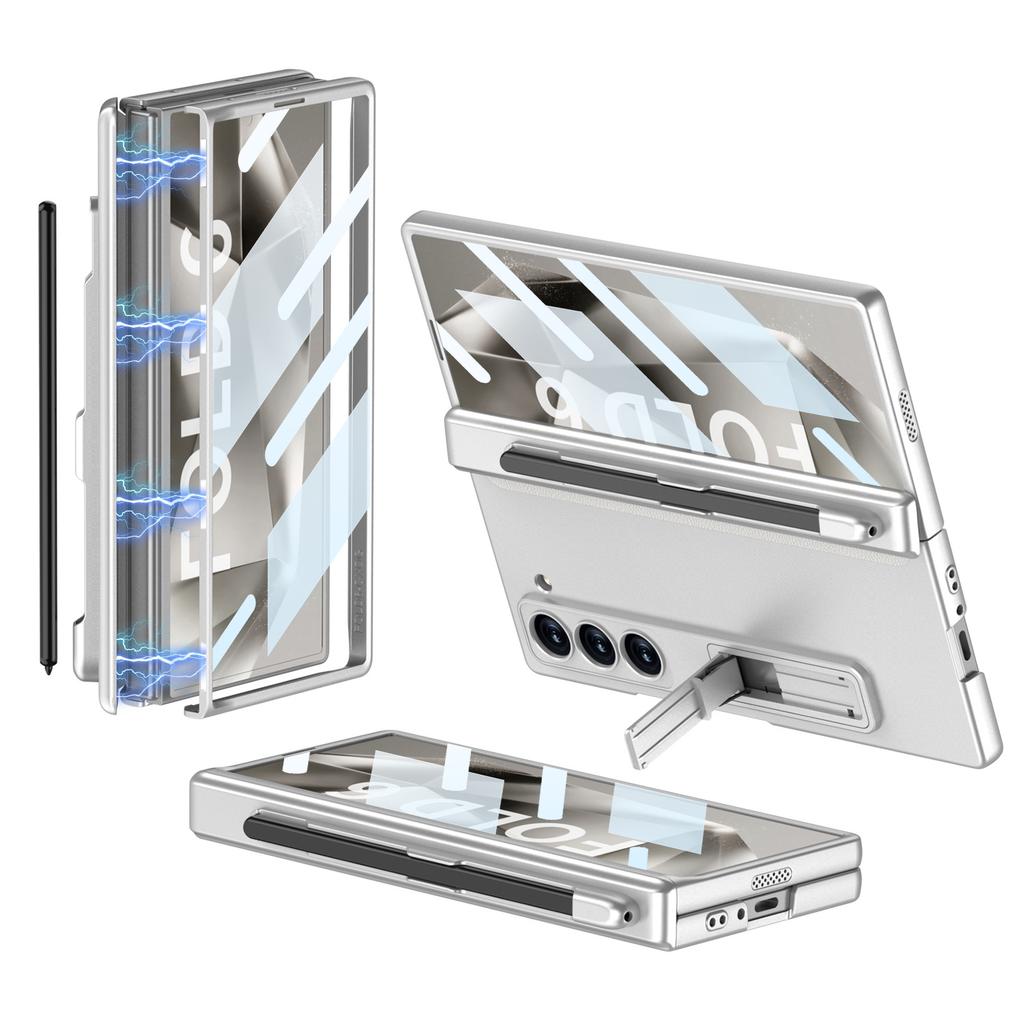Samsung Z FOLD6 Pen Slot Phone Case FOLD6 Hinge Hard Shell Anti Peeping Glass Film Protective Case FOLD6