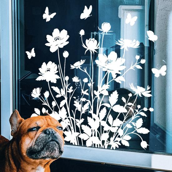 Glasaufkleber Wasserdicht PVC Doppelseitiges Design Sonnenblumenmuster Fensteraufkleber Glastüren Fenster Heimdekoration