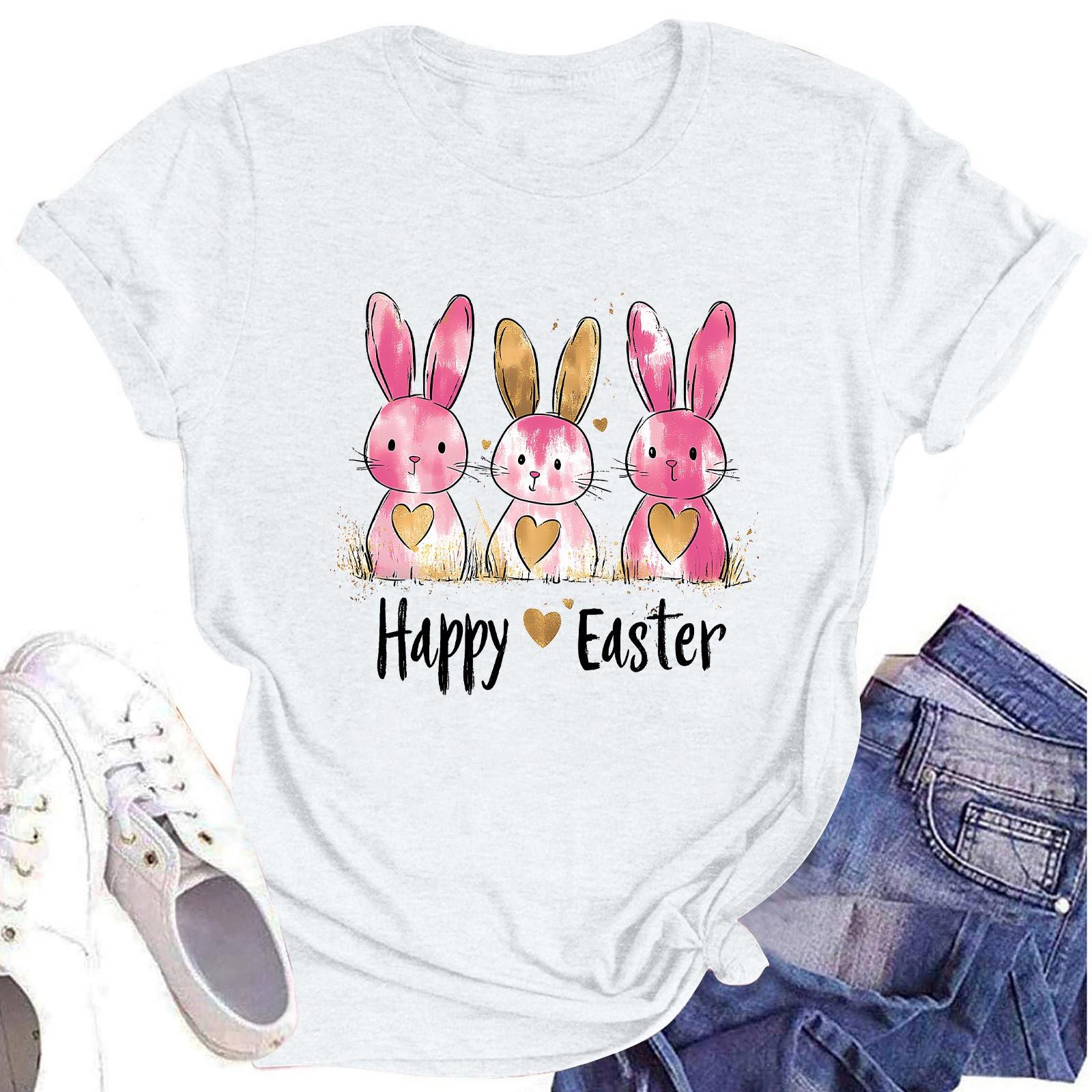 

Жіночий топ з круглим вирізом, повсякденний принт, футболка з короткими рукавами XL білий