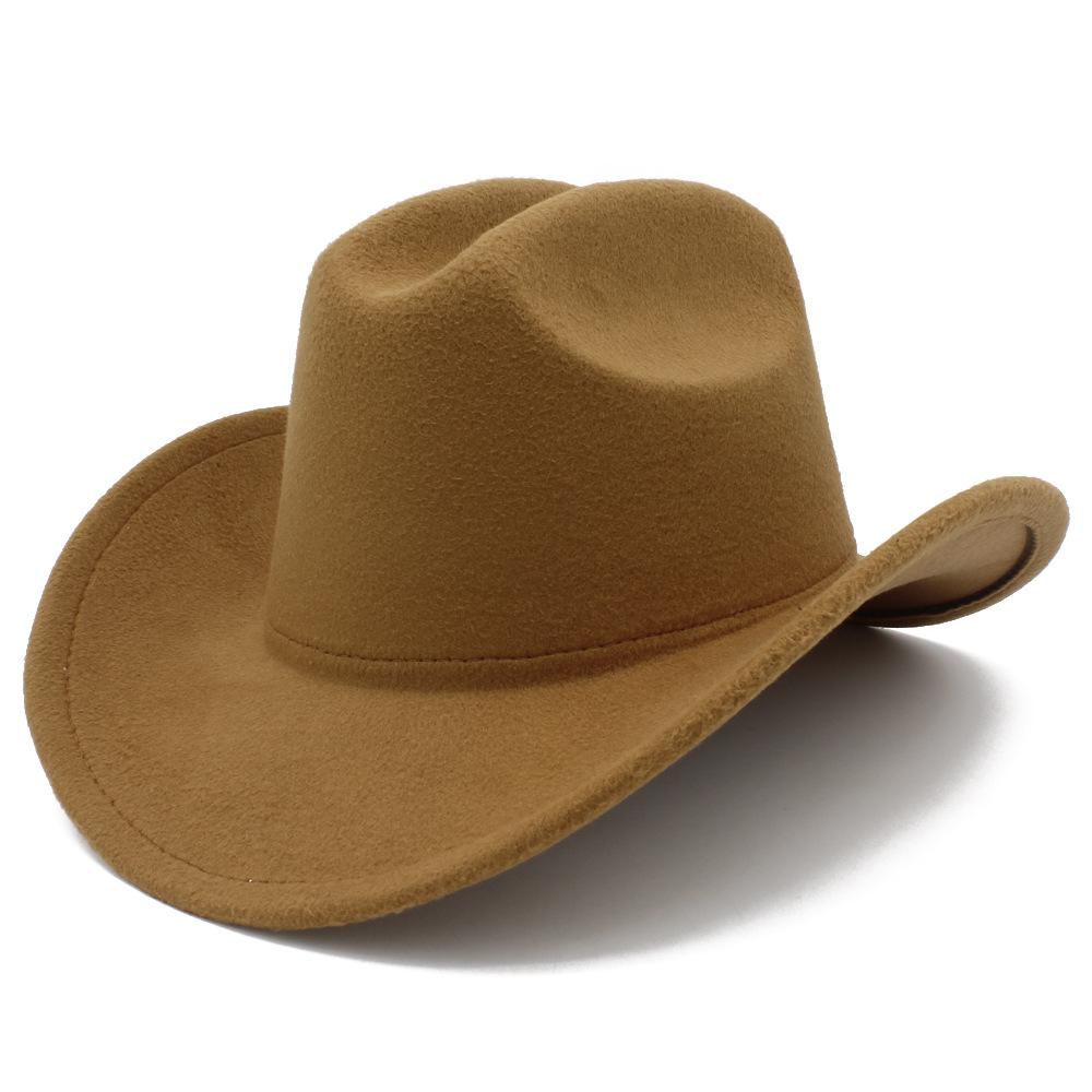 Fashion European and American style jazz hat, men and women couple soft tweed, western cowboy hat, simple light board casual plain top hat