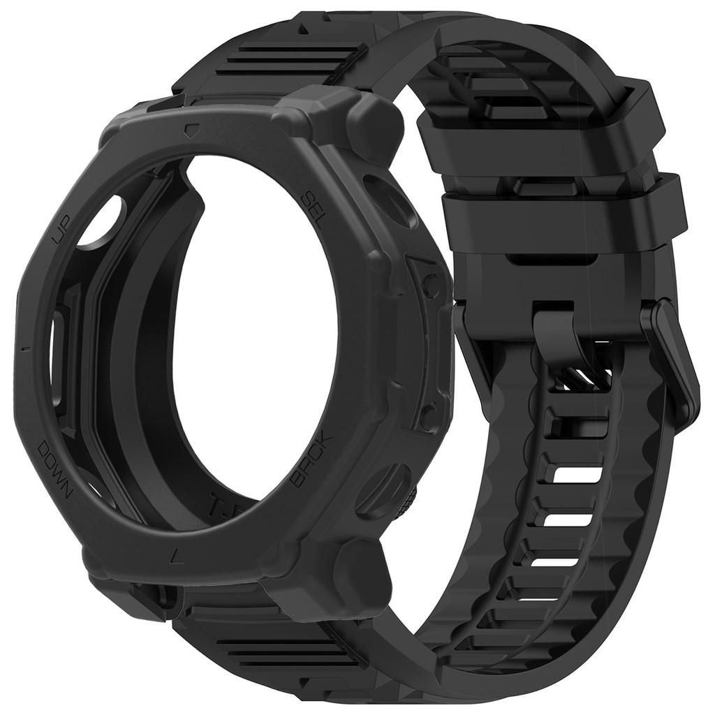 

2-in-1 Silicone Strap+Cases for Huami Amazfit T-Rex 3Pro 48mm Soft Bumper Protective Shell Frame+Strap for Amazfit T-Rex 3Pro 48 for Trex 3Pro 48mm