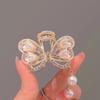 Fashion Lily of the Valley Flower Claw Clip Premium Pearl Butterfly Tassel Hair Clip Girls Elegant Hair Accessories