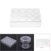 Rectangle Clear Plastic Jewelry Beads Storage Box W 12 Round Bottle Container Tiny Jars (15g)