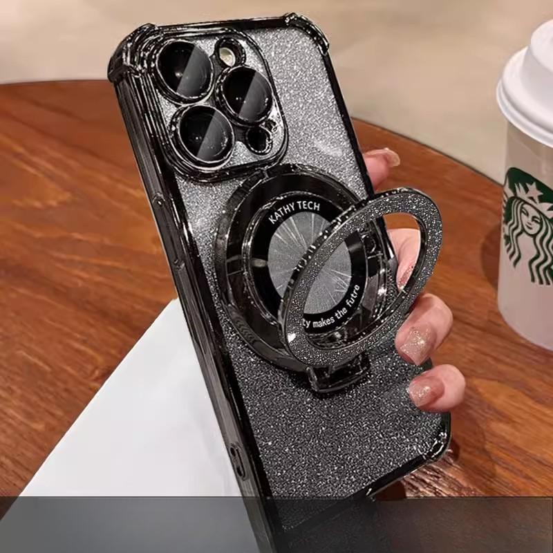 

Применимо к чехлу для мобильного телефона Huawei Mate60pro Nova12 Гальванизированная четырехсторонняя подушка безопасности Honor 100 Складная невидимая подставка HUAWEI P30 Pro