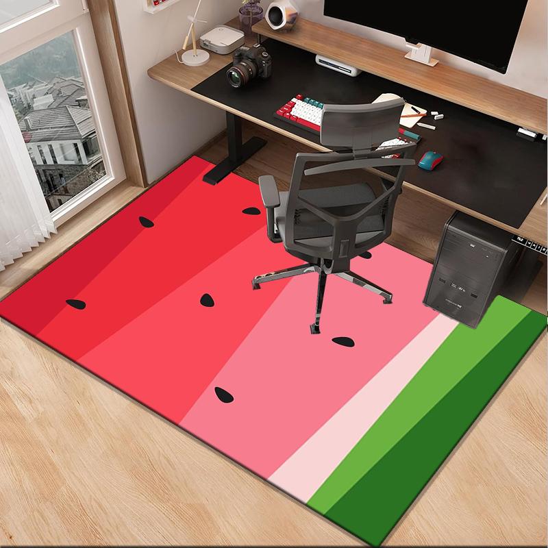 Watermelon Slice Pattern Office Rug Chair Mat, Entryway Carpet, Suitable for Front Door, Bedroom, Living Room, Desk, Holiday Gift