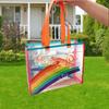 Regenbogen Clear PVC Tragetasche für Damen - Kleidung, Einkaufen, Souvenir, DIY, Festival, Kindergarten Geschenk