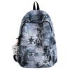 Schoolbag college student schoolbag men's fashion trendy cool tie-dye backpack female high school students niche design large capacity travel backpack