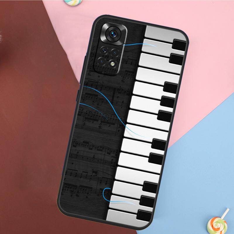Piano Keys Keyboard design Cover For Xiaomi Redmi Note 13 14 Pro 12 11 9 10 9S 10S 11S 12S Redmi 14C 10C 12C 13C Case