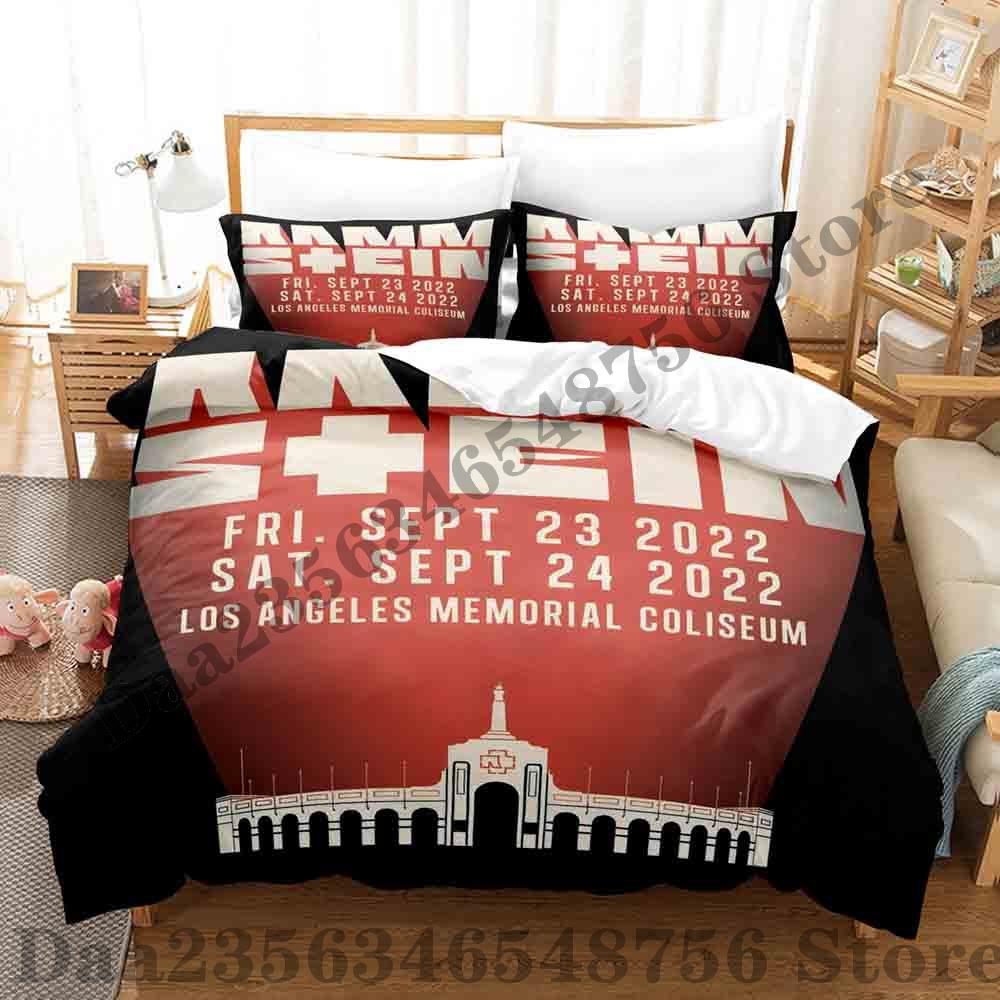 Rammstein Bettwäsche Set Einzelbett Twin Full Queen King Size Bettwäsche Set Erwachsener Kind Schlafzimmer Bettbezug Sets 3D Anime Bettlaken Set