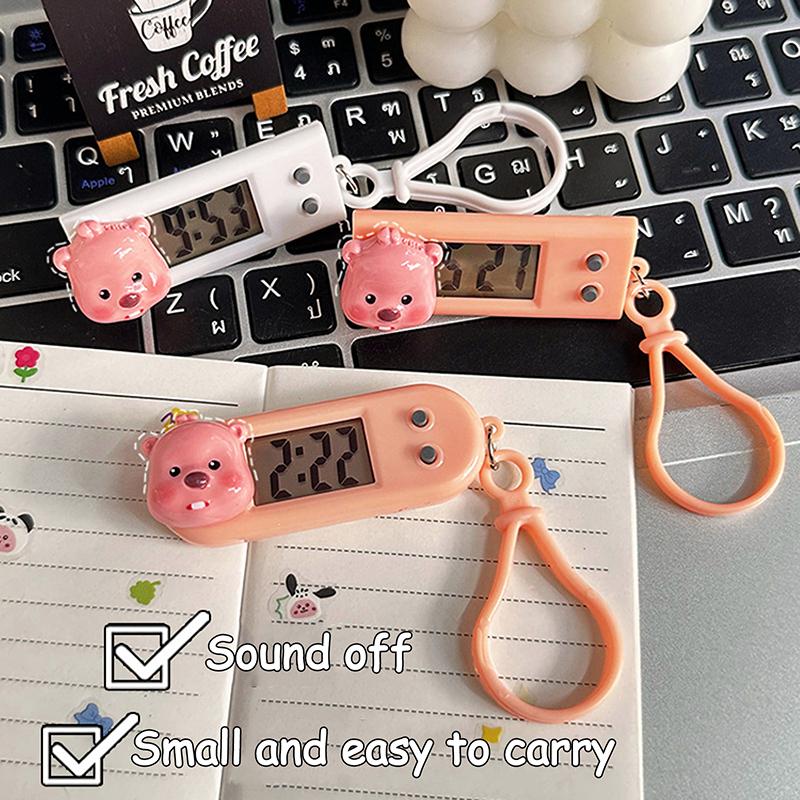 Ceas Electronic Digital Agățat Drăguț Loopy Breloc Rucsac Pandantiv Geantă Ceas Electronic Multifuncțional Ceas Mini Cronometru Cadou