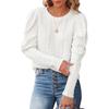 Womens Pullover Casual Knit Sweaters  Long Sleeve Crewneck Sweater Tops