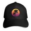 Synthwave Sunset Baseball Cap Strapback Dad Hat Six Panel Structured Crown Sun Protection Upf 50